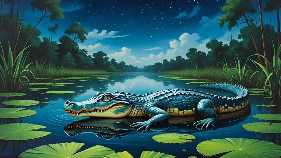 Krokodilról álmodni mit jelent? A krokodil az álomban erőt és veszélyt szimbolizál, emlékeztet életed kihívásokkal teli útjára és belső erődre.