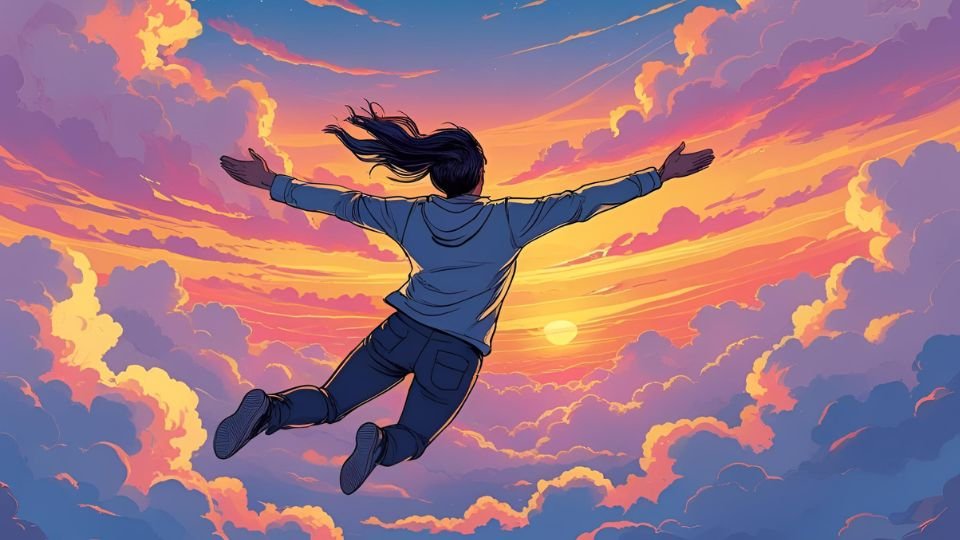 A repülés az álomban a szabadság, a korlátok áttörése és az új lehetőségek felfedezésének szimbóluma.