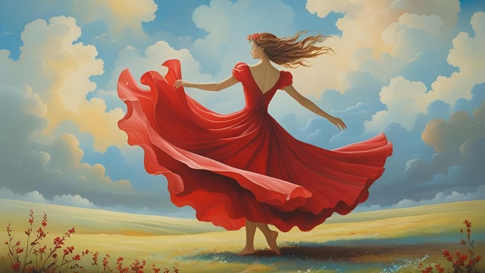 A piros ruha álomban gyakran az érzelmi intenzitást, szenvedélyt és erőt szimbolizálja. Jelzi, hogy ideje kifejezni belső vágyaidat, bátran szembenézni kihívásaiddal, és megmutatni a világnak igazi éned ragyogását.