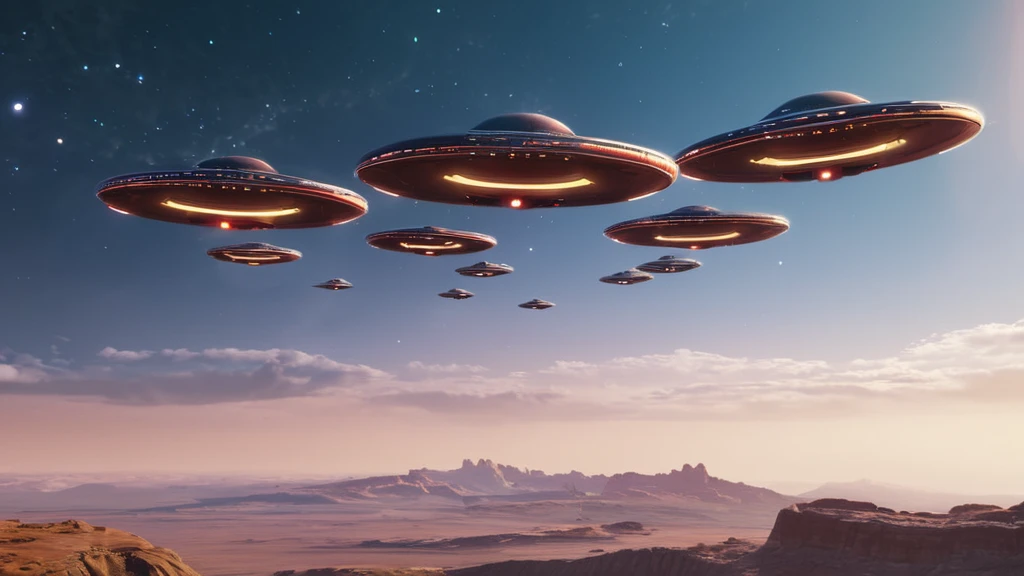 UFO-flotta az égen 