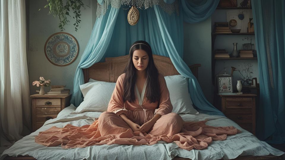 Csalódás álomban mit jelent? Egy fiatal nő ül a hálószobájában, mélyen gondolkodva, álmodozva.